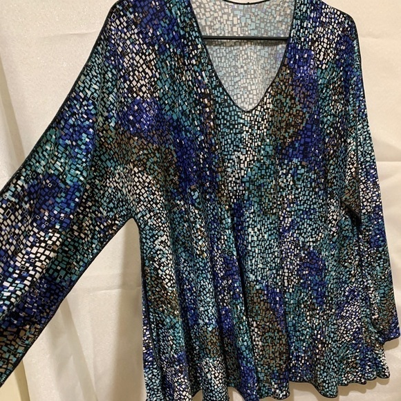 3/$28❤️custom made multicolor loose, fit extra-large, long sleeve blouse - Picture 3 of 5